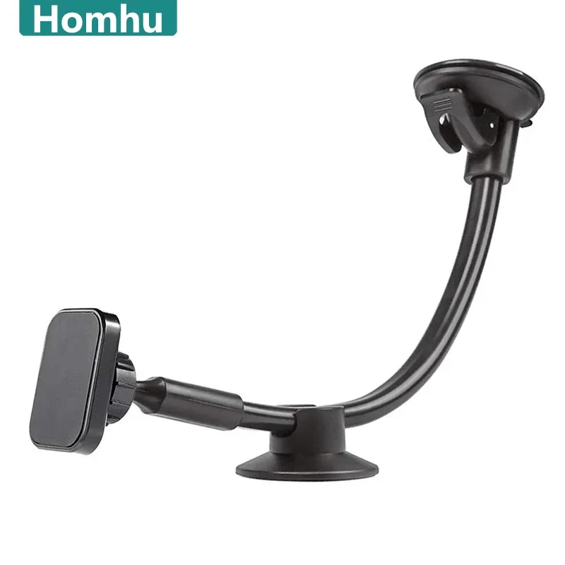 Car Long Arm Magnetic Phone Holder, Dashboard Windshield Mount Dock, Universal Magnet Stand for iPhone, Mobile Holder