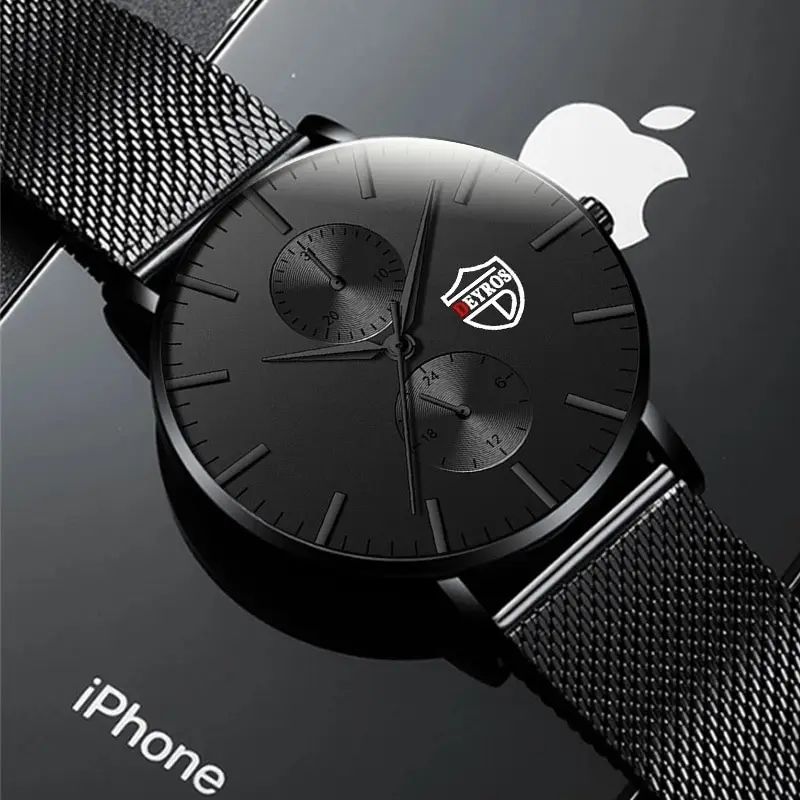 Ultra-Thin Black Stainless Steel Mesh Men's Quartz Business Watch