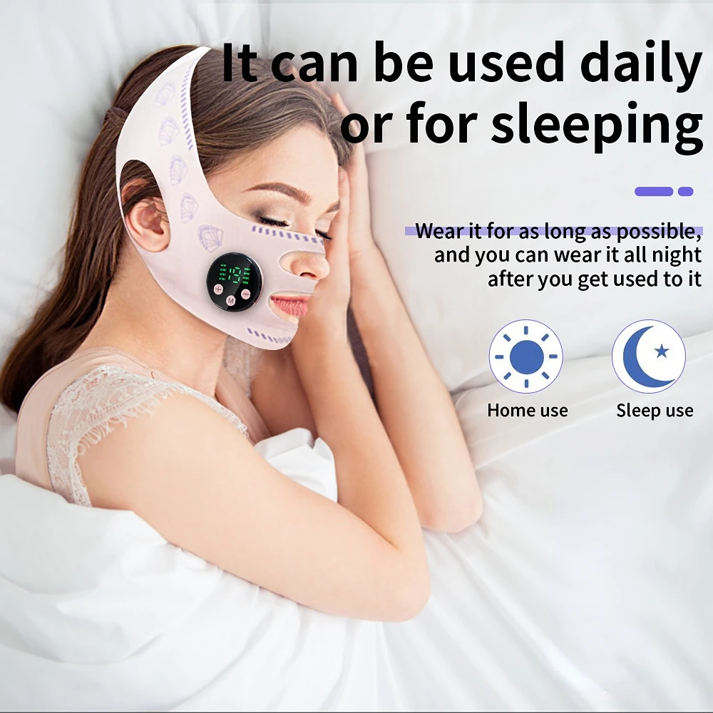 EMS Face Slimming Strap, USB Charging Facial Lift, Double Chin Reduction, Cheek & Jawline Enhancement Mask