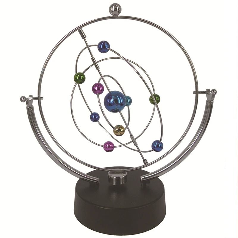 Celestial Perpetual Motion Orbit | Kinetic Revolving Solar System Model for Executive Desk & Modern Home Decor