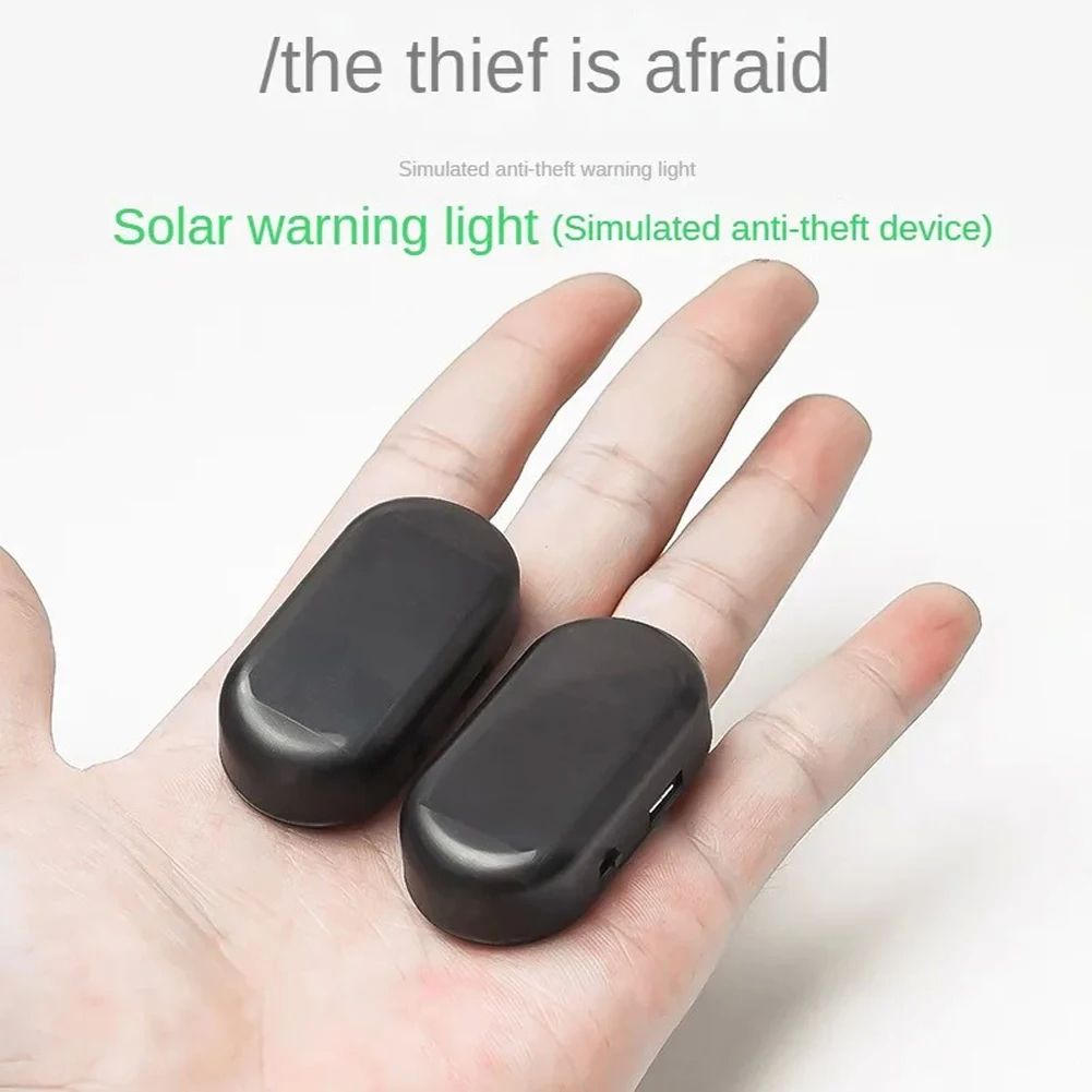 Solar Powered Car Fake Security Light – Super Bright Flashing Imitation Alarm Lamp, Wireless Anti-Theft Strobe Signal wi
