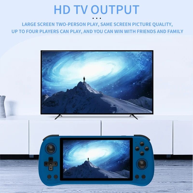Retro Handheld Game Console with 5.5 Inch IPS Screen and Open Source System
