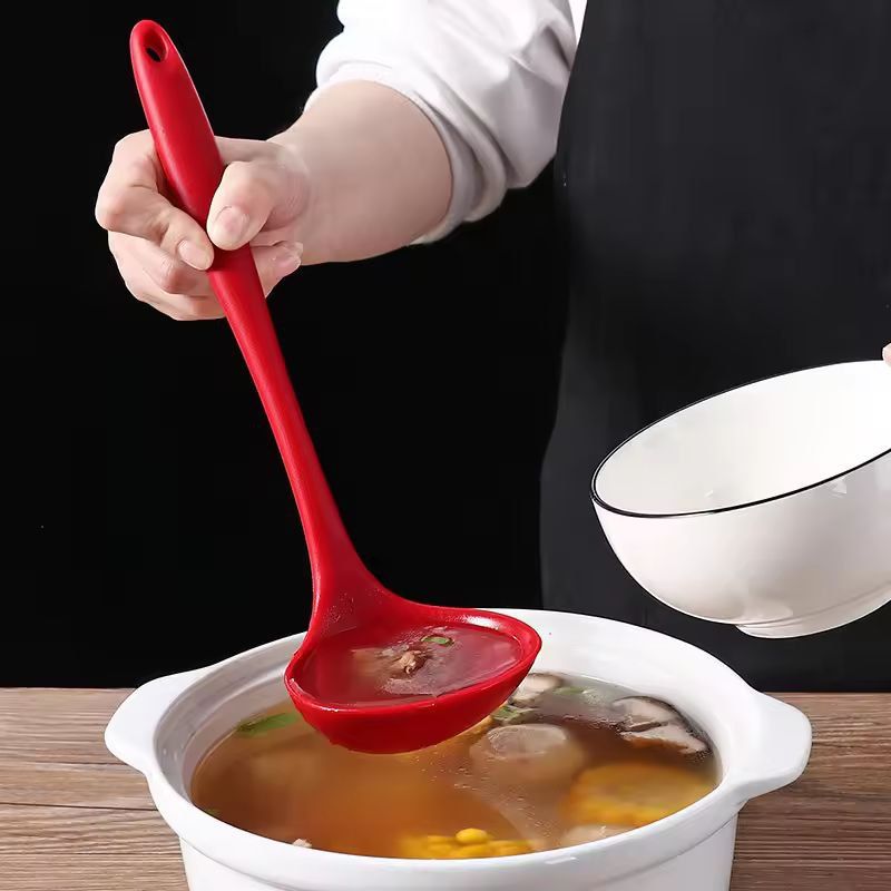 Silicone Flex-Handle Ladle – Heat-Resistant Non-Stick Soup & Sauce Spoon