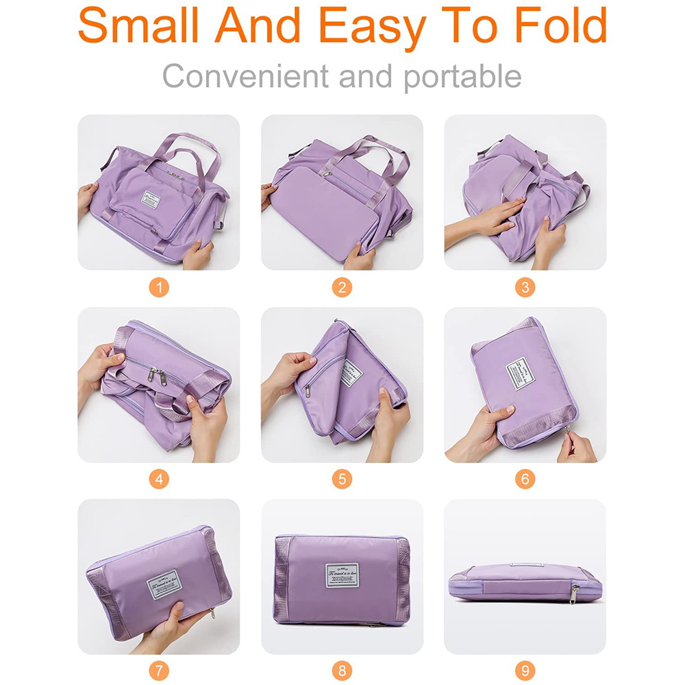 Foldable Large Capacity Travel Bag Lightweight Waterproof Carry On Duffel Tote