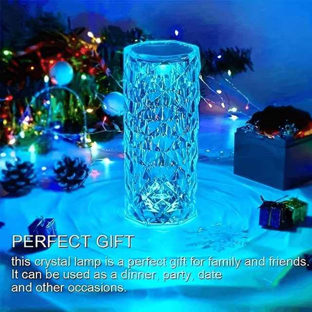 16 Color Crystal Rose Lamp USB Touch LED Night Light for Bedroom and Romantic Decor