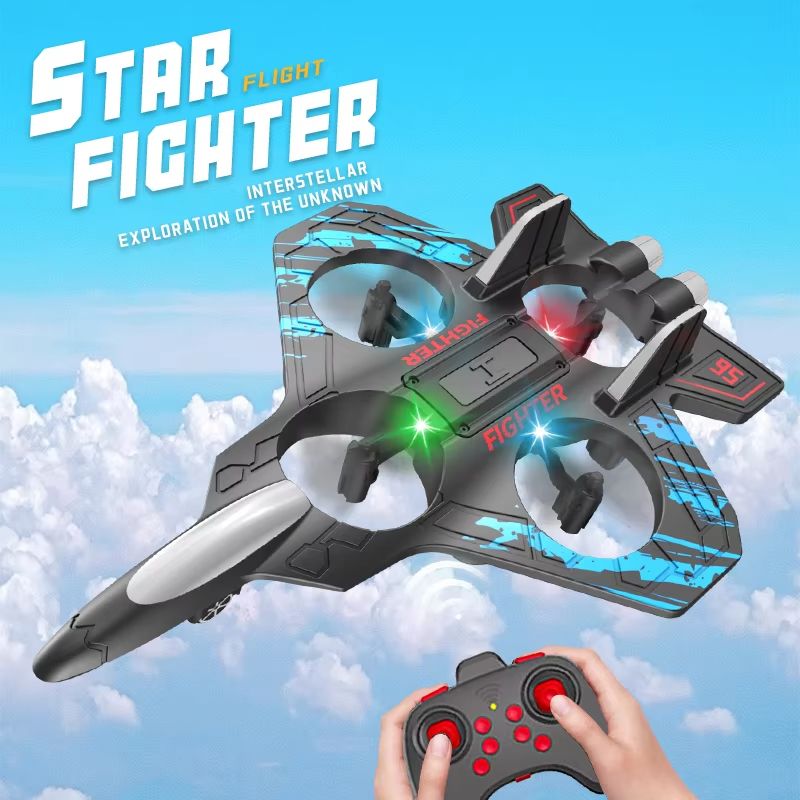 SkyRider RC Jet Plane with Lights & Tricks, Beginner Foam Aircraft for Outdoor Fun