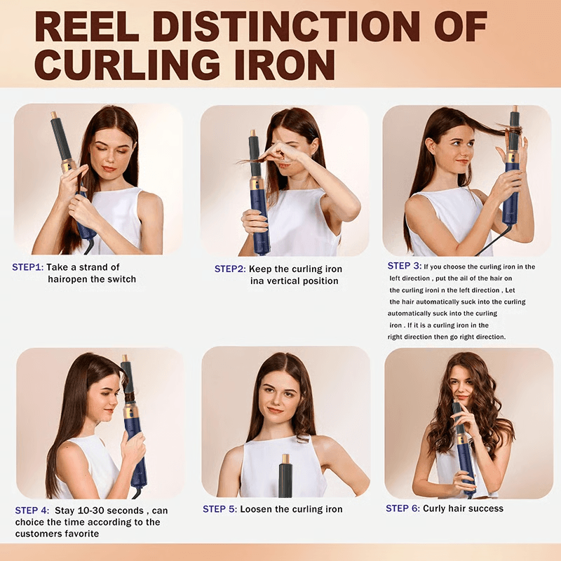 Professional Air Hair Styler, Low Noise, Fast Drying, Voluminous Curls & Straightening