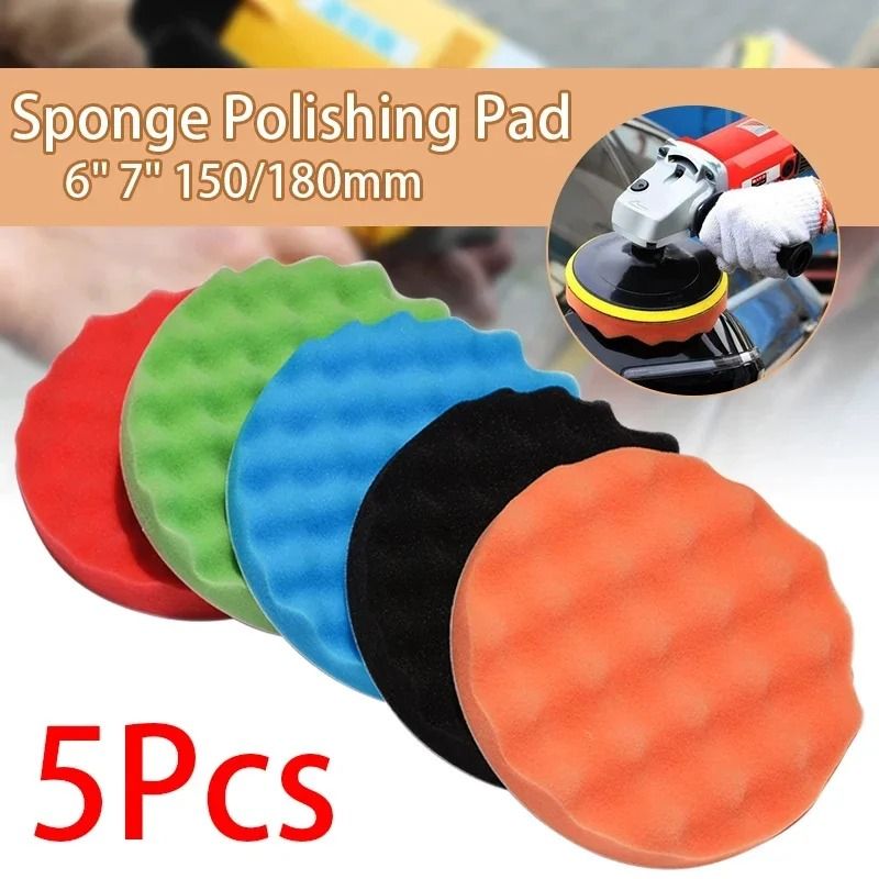 Car Polishing Sponge Pads Set 5-Pack for Waxing and Detailing