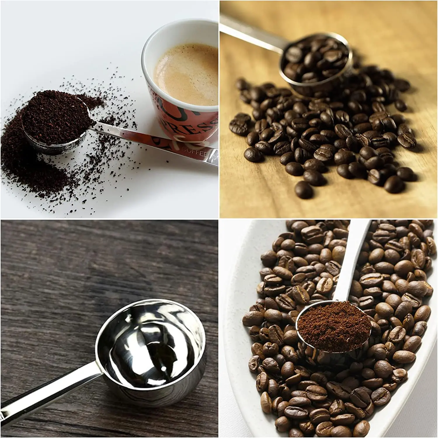 Stainless Steel Measuring Spoon with Scale, Powder Pressing Coffee Spoon, Household Seasoning Spoon, Durable Measuring