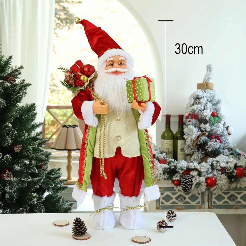 Standing Santa Claus Christmas Figurine – Festive Holiday Window & Table Decoration