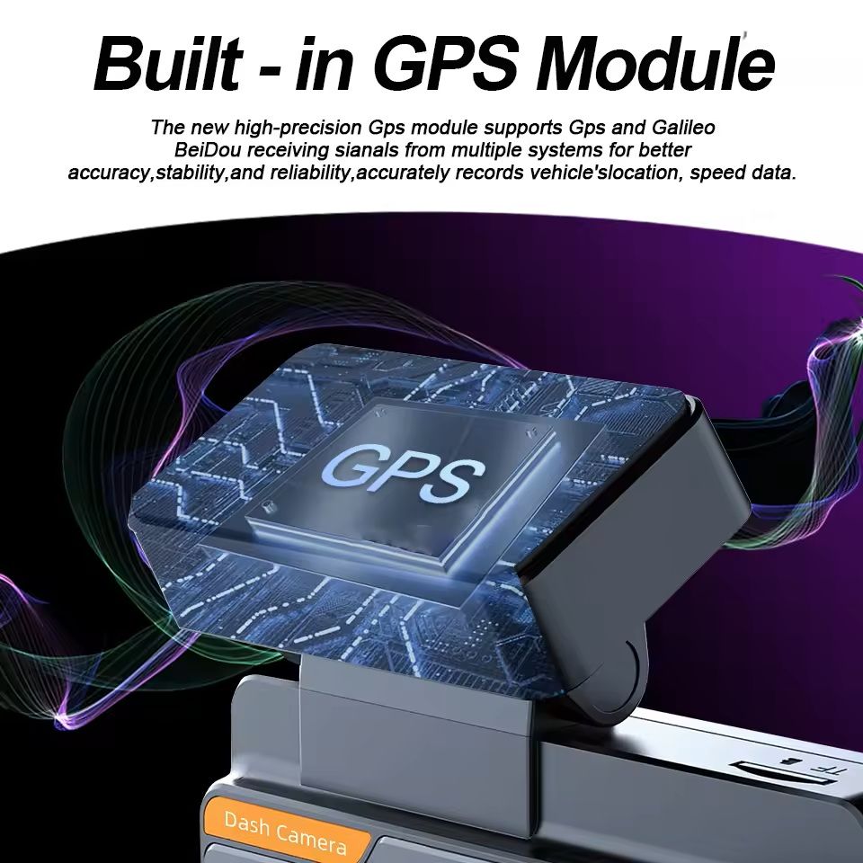 4K Dual Lens Mini Dash Cam with GPS, WiFi, and Night Vision