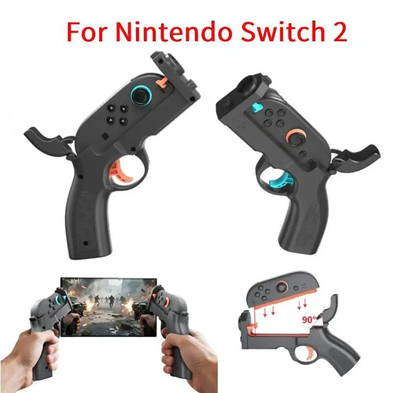 Nintendo Switch Gun Controller Grip Shooting Game Motion Hand Grip 2 Pack