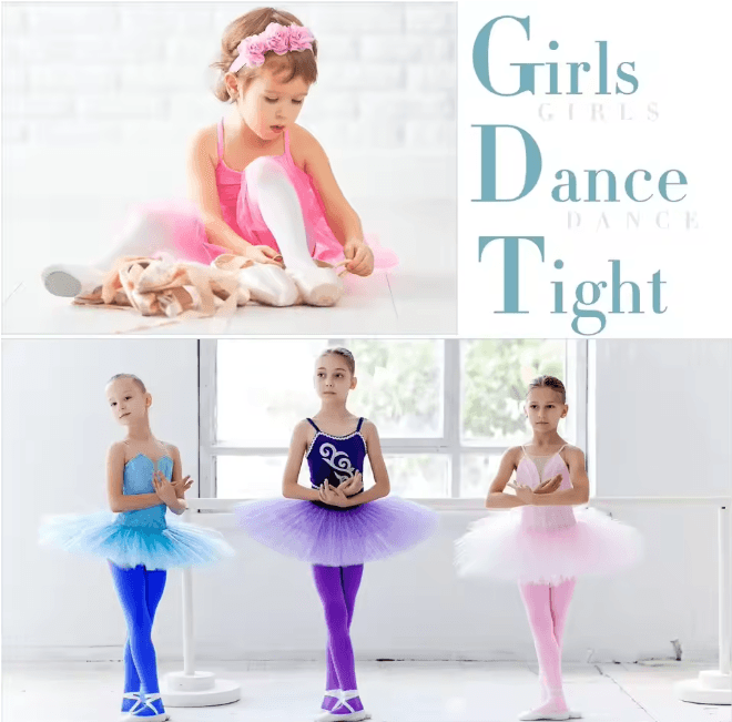 Girls Velvet Ballet Dance Tights Soft Solid Color Kids Pantyhose