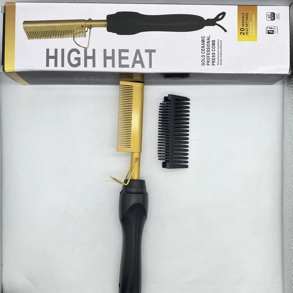 Electric Hot Comb Hair Straightener Fast Heating Pressing Comb Brush
