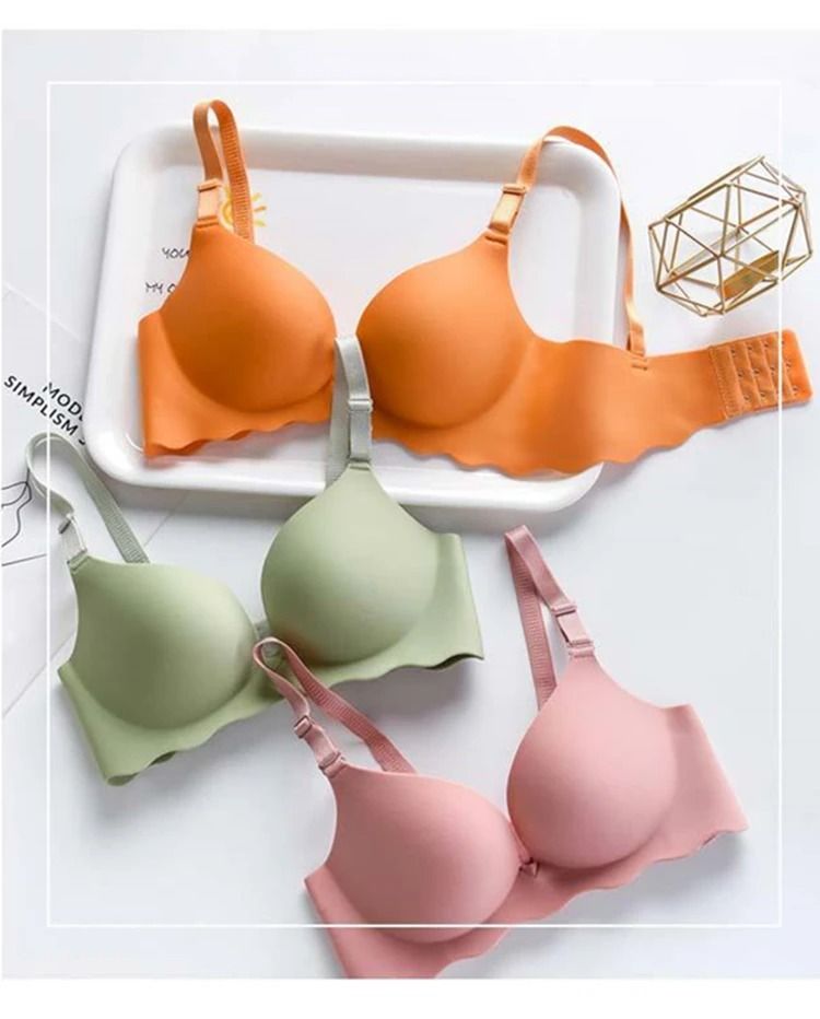 One Piece Candy Color Wireless Push Up Bralette Seamless Corset Lingerie