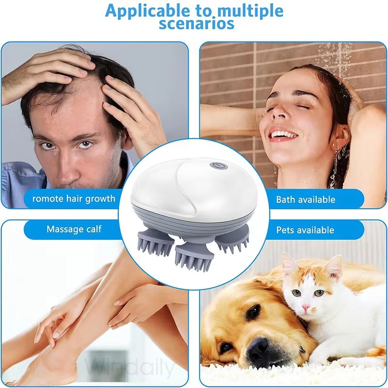 SoothEase Electric Scalp & Body Massager – Vibrating Deep Tissue Relief for Head, Neck, and More