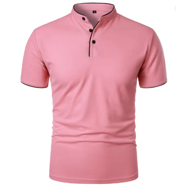 Mens Casual Breathable Short Sleeve Polo Shirt Loose Fit