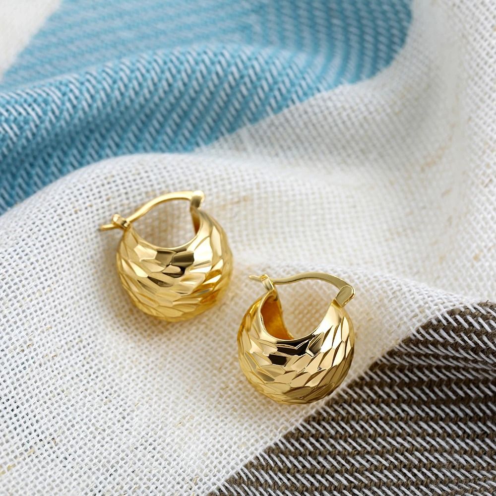Gold Chunky Hoop Earrings Rhinestone Stainless Steel Huggie Hoops for Women