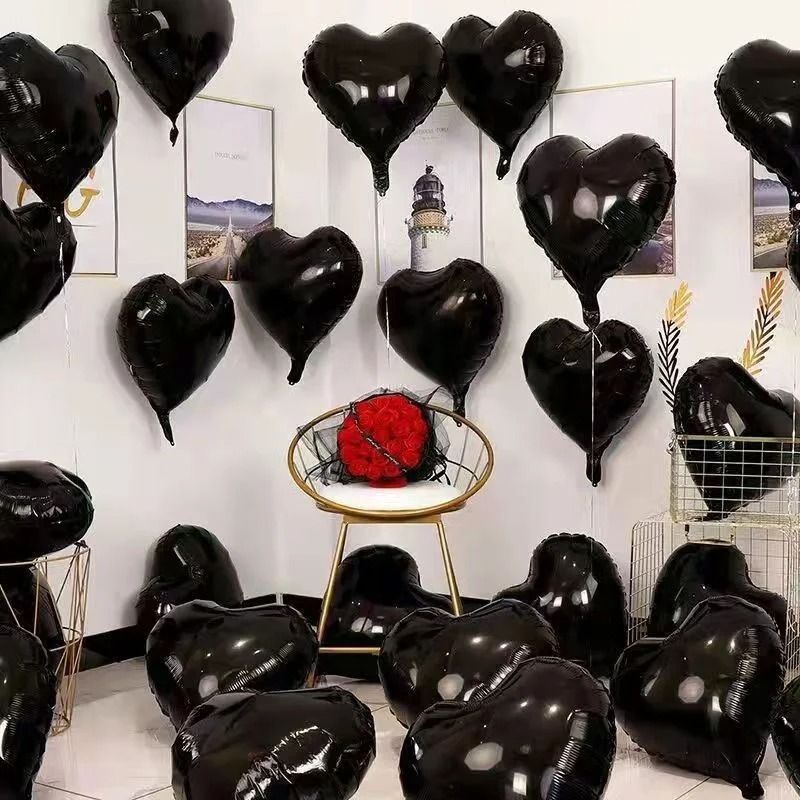 18-Inch Heart Foil Balloons – 10 Pcs Romantic Atmosphere Set