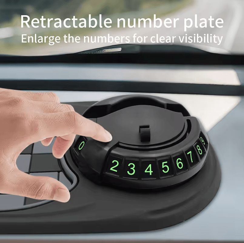 3-in-1 Dashboard Phone Holder – Anti-Slip Car Phone Mount with 360 Degree Rotation and Non-Slip Adhesive Mat