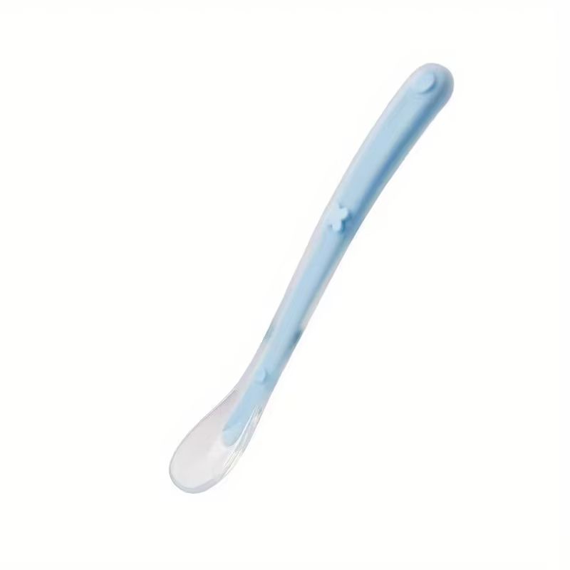 Soft-Touch Silicone Baby Feeding Spoon with Matte Surface - Safe Training Tableware