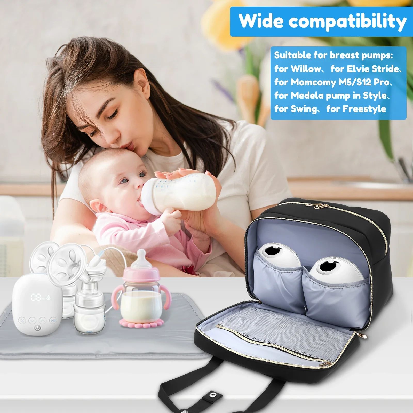 Insulated Breast Pump Cooler Travel Bag