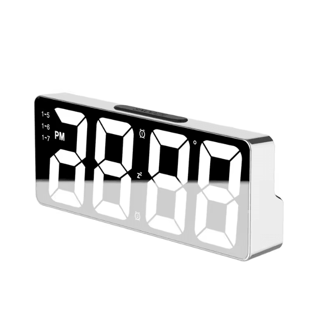 Modern LED Digital Alarm Clock – Adjustable Brightness Bedroom Clock with Temperature Display