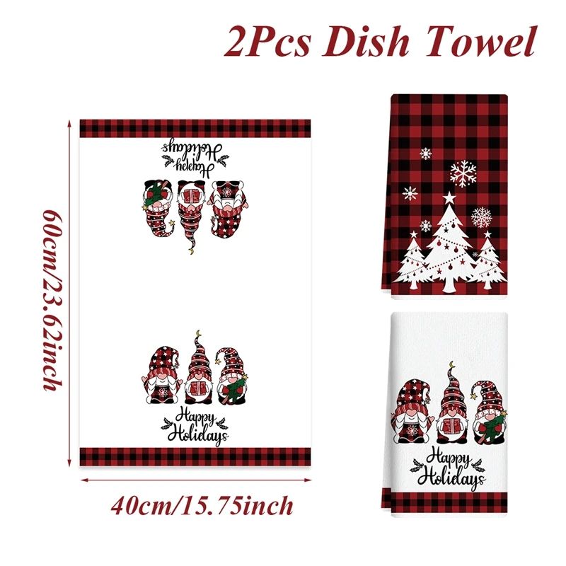 Merry Christmas Santa Kitchen Towels Set of 2