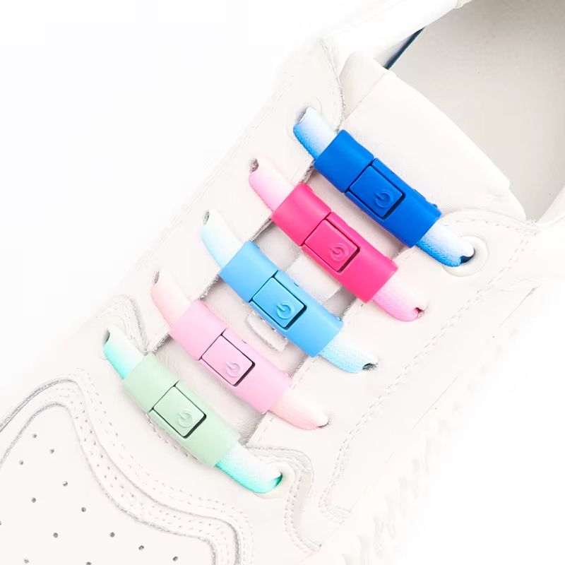 Colorful Metal Buckle No-Tie Elastic Shoelaces for All Ages