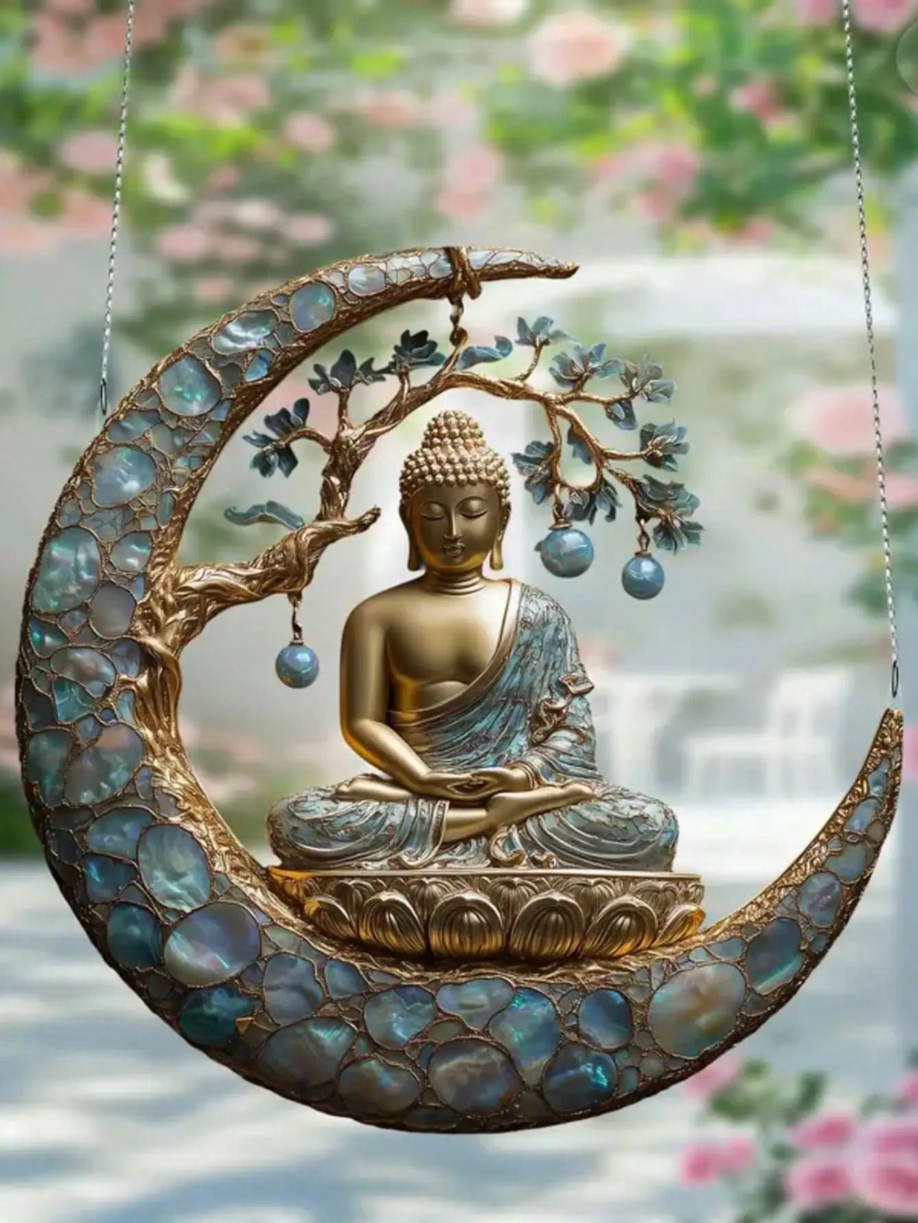 Enchanting Buddha Sun Visor Suncatcher Religious Spiritual Home and Garden Decor
