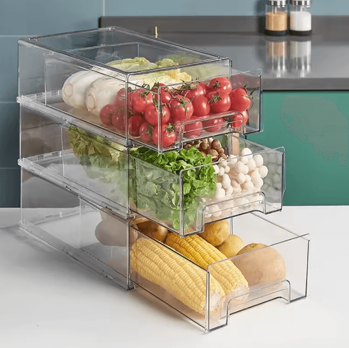 FreshSlide Refrigerator Drawer Organizer – Refrigerator storage box, fridge drawer organizer, food storage container