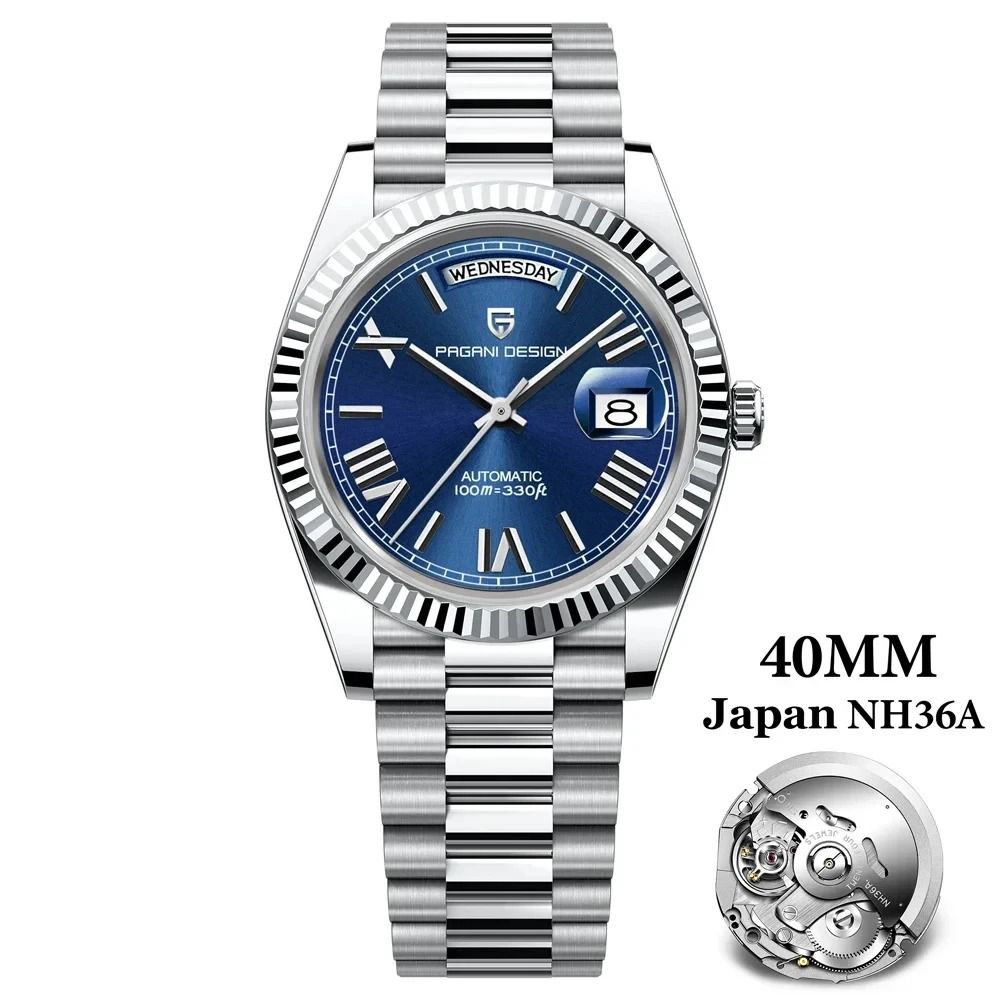 Automatic Day-Date Mechanical Watch – Luxury NH36A Movement Sapphire Timepiece