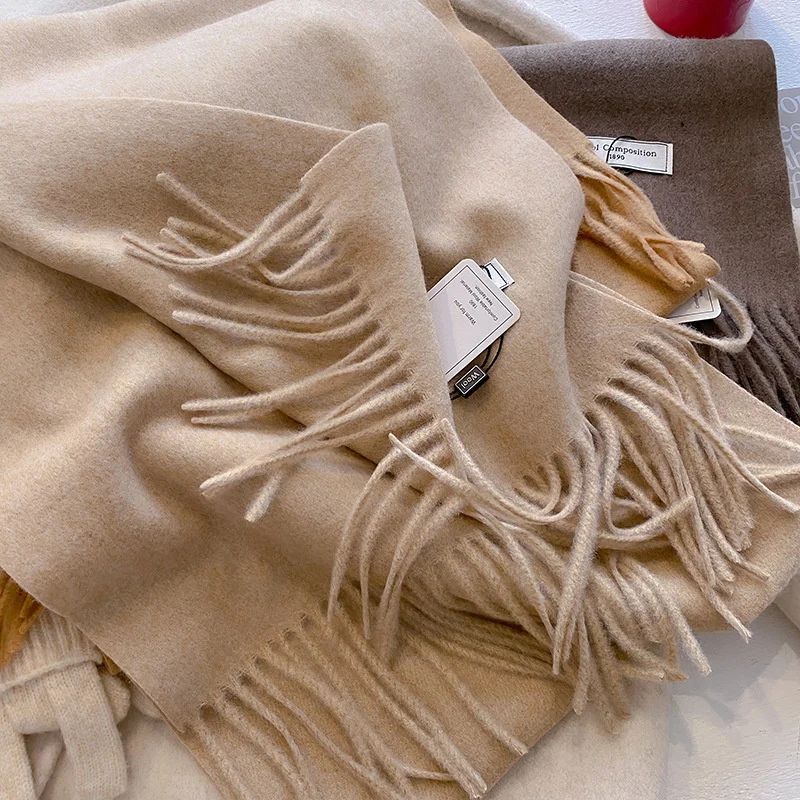 Luxury Winter Wool Blend Pashmina Scarf – Thick Cashmere-Feel Women's Shawl & Wrap 2024