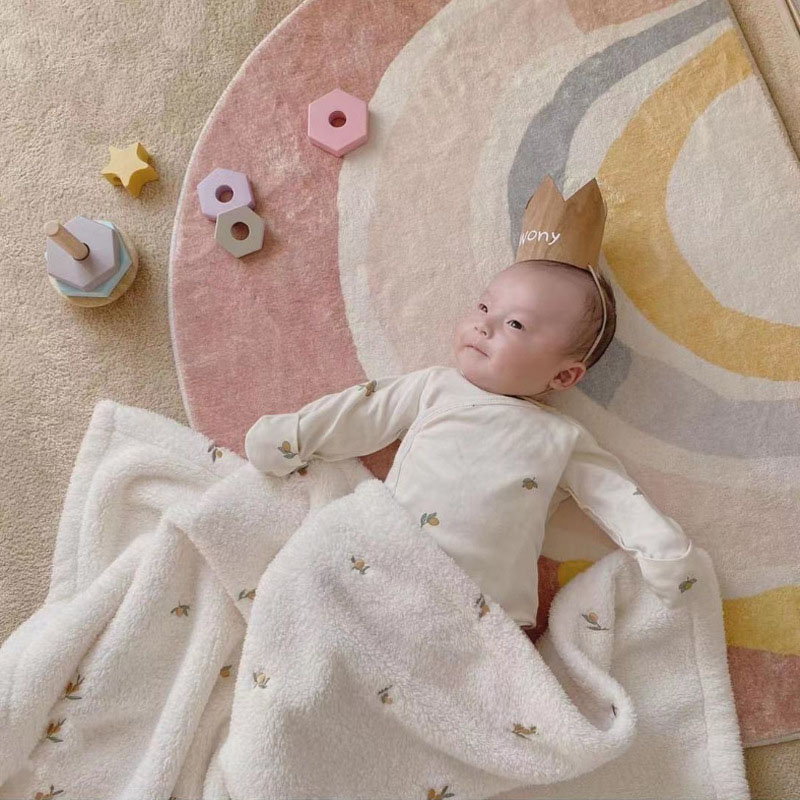 Warm Coral Fleece Soft Flannel Baby Blanket for Newborn, Stroller Swaddle Wrap Bedding Cover for Infants