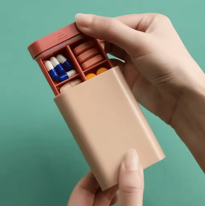 Mini Portable Travel Pill Case 7 Day Compact Medicine Organizer