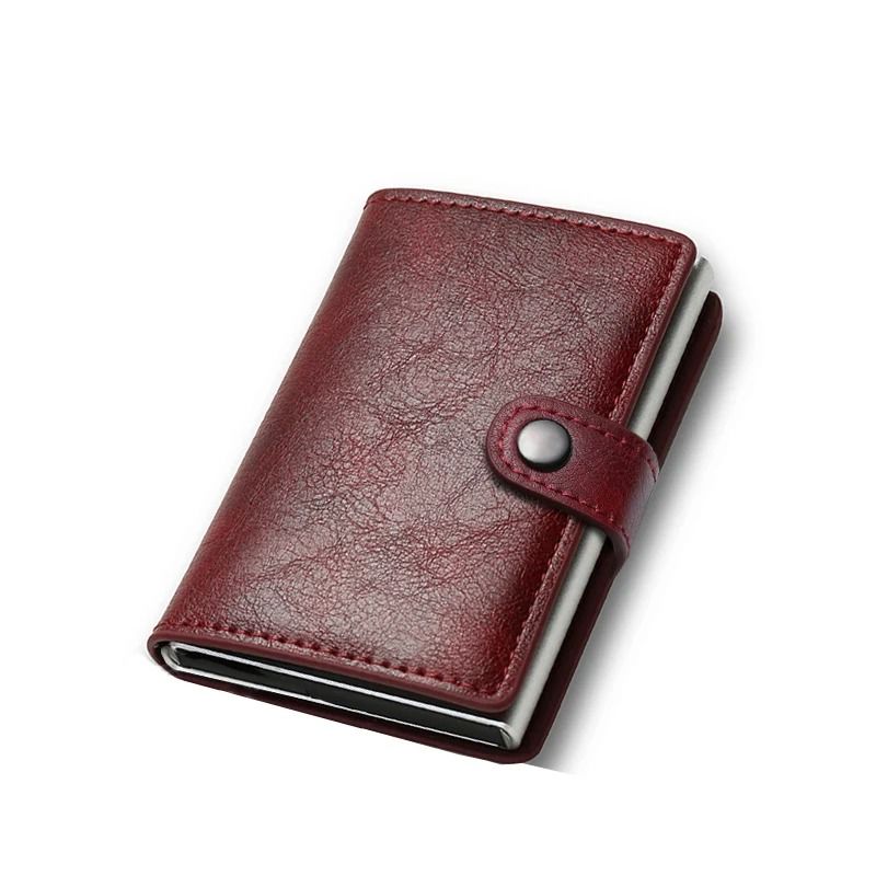 Carbon Fiber Credit Card Holder Wallet RFID Smart Metal Pop Up Wallet