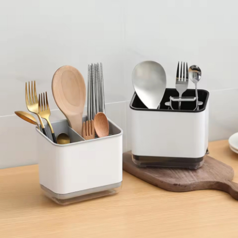 Multifunctional Spoon Fork Storage Holder, Double Layer Detachable Chopsticks Cage