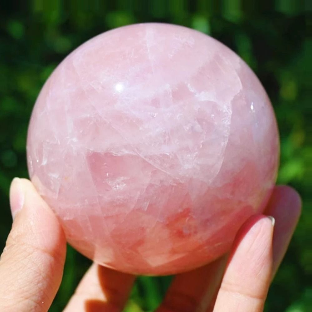 Natural Rose Quartz Crystal Ball | Polished Pink Reiki Healing Sphere (4-7cm)