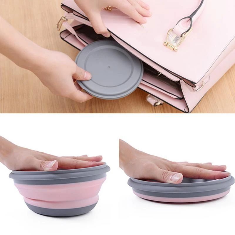 Collapsible Silicone Lunch Box Set with Lids – Portable Camping & Picnic Food Containers (3-Piece)