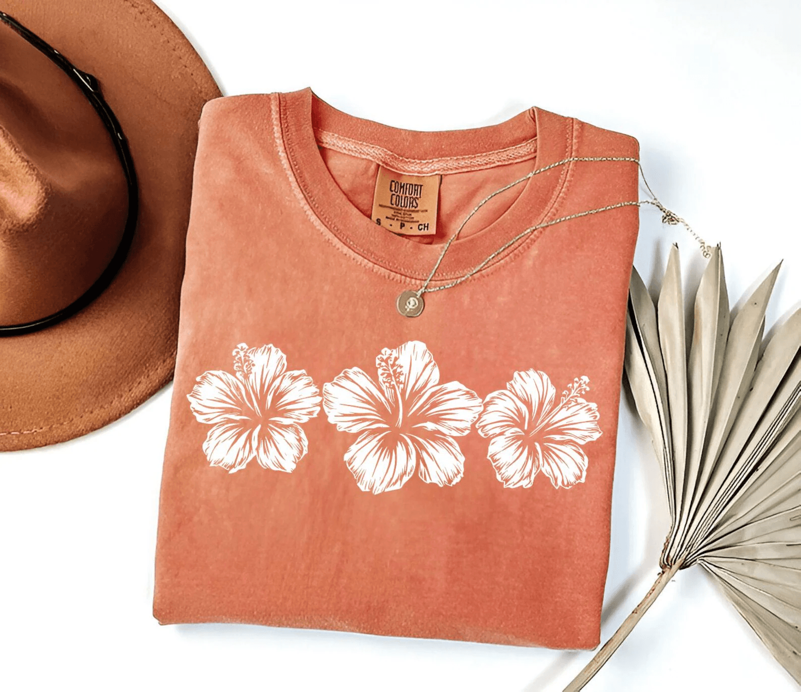Hibiscus Flower Comfort Colors Shirt – Tropical Beach Hawaiian Summer Tee