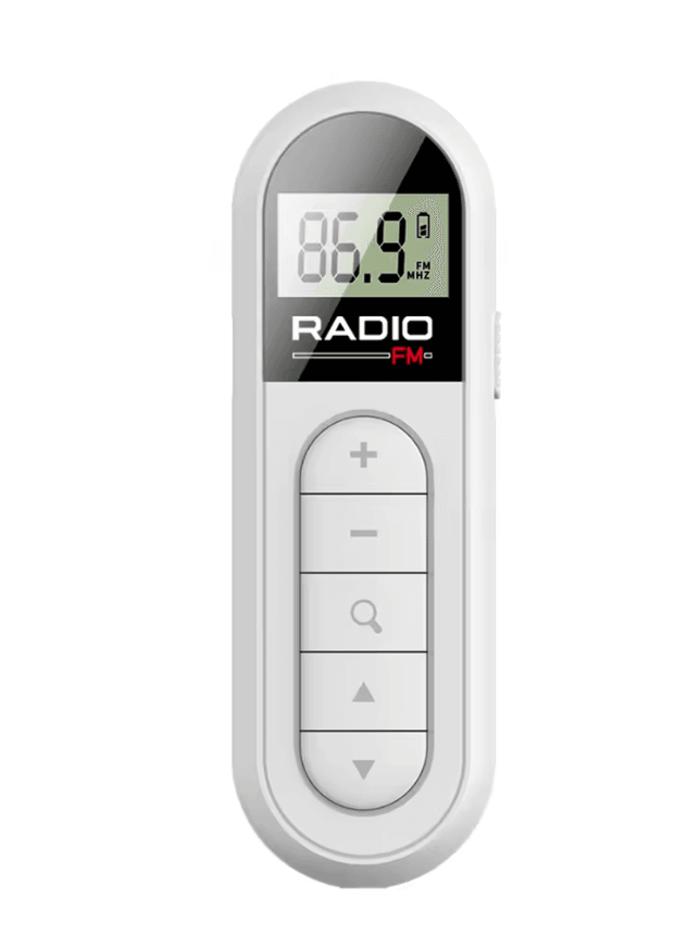 Mini Pocket Clip FM Radio with LCD Backlight Display and 3.5mm Headphone Jack