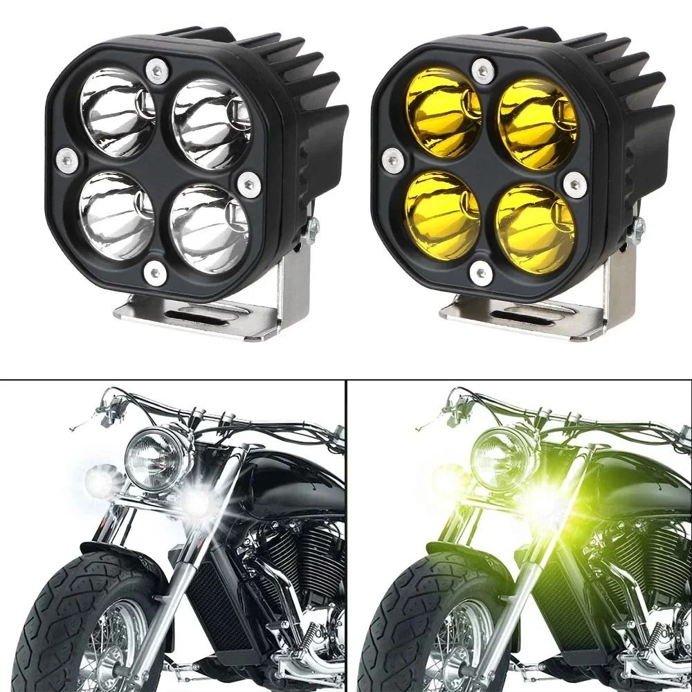 3-Inch Mini LED High-Intensity Work Light | Square 40W Yellow & White Spotlight for 4x4 Offroad & Motorcycles