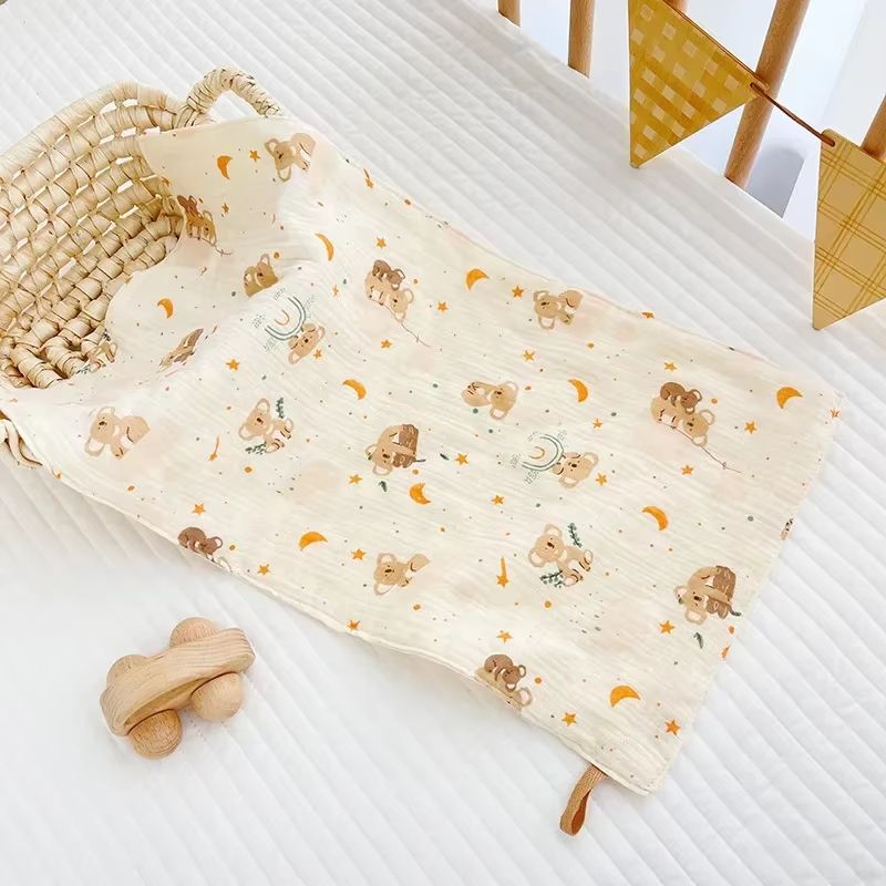 PureSoft 4-Layer Cotton Muslin Baby Face Towels and Long Burp Cloths