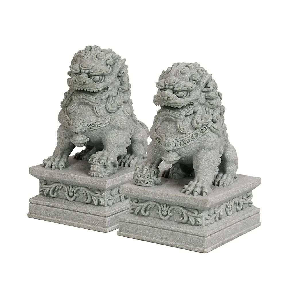 Lucky Wealth Stone Guardian Lion Pair