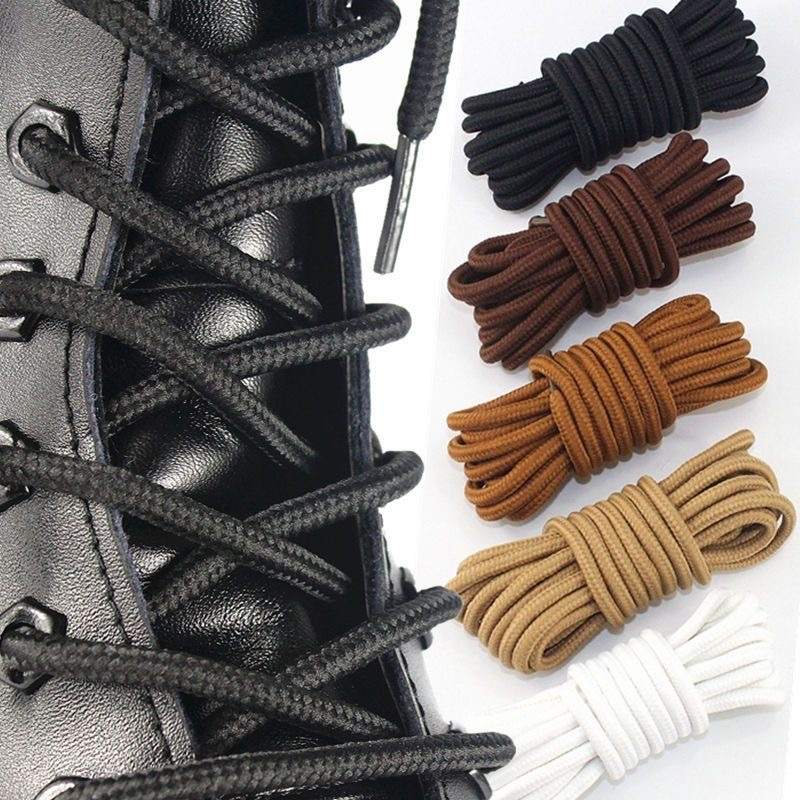 Round Polyester Shoelaces for Boots, Perfect for Hiking and Outdoor Sports Shoes