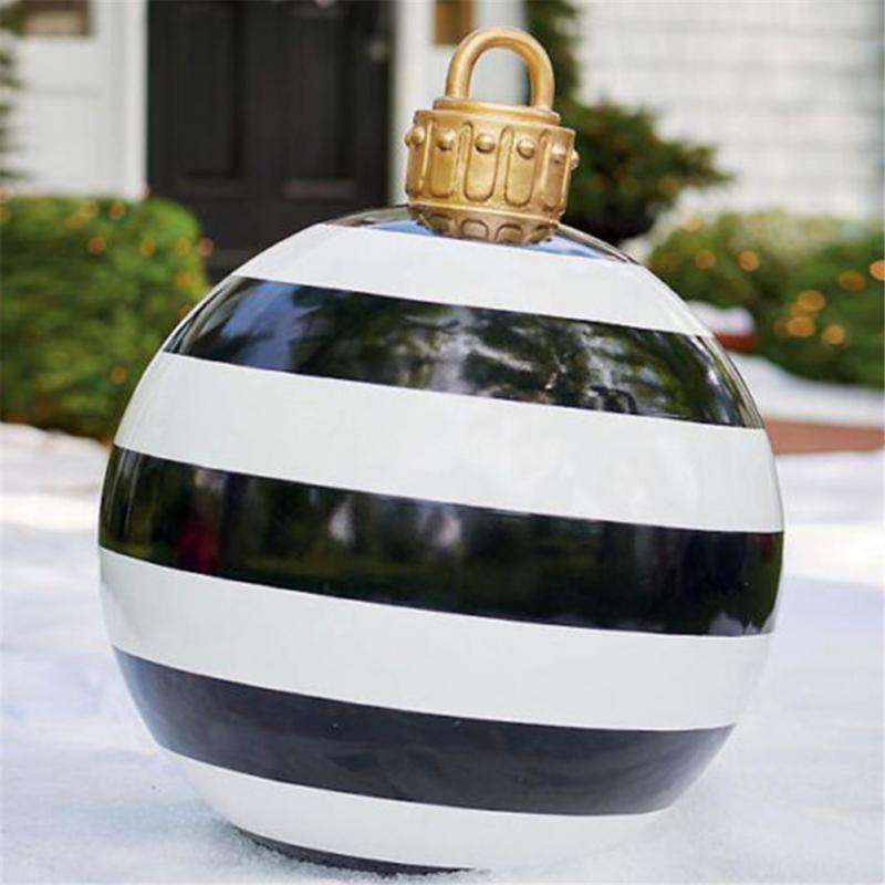 PVC Inflatable Christmas Ball, Large Outdoor Giant Decorated Balls, Big Party Tree Decorations, Toy Ball Without Light