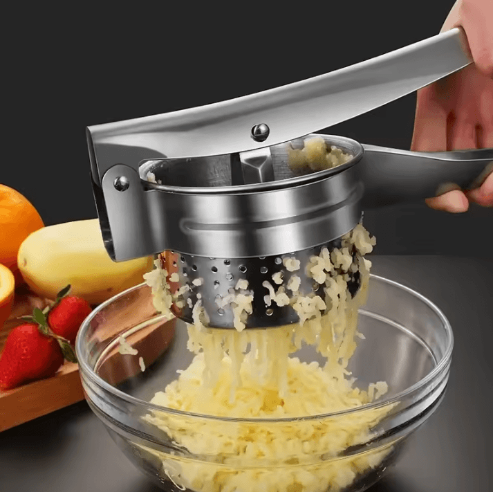Stainless Steel Potato Masher & Ricer Press – Vegetable & Fruit Squeezer for Mashed Potatoes