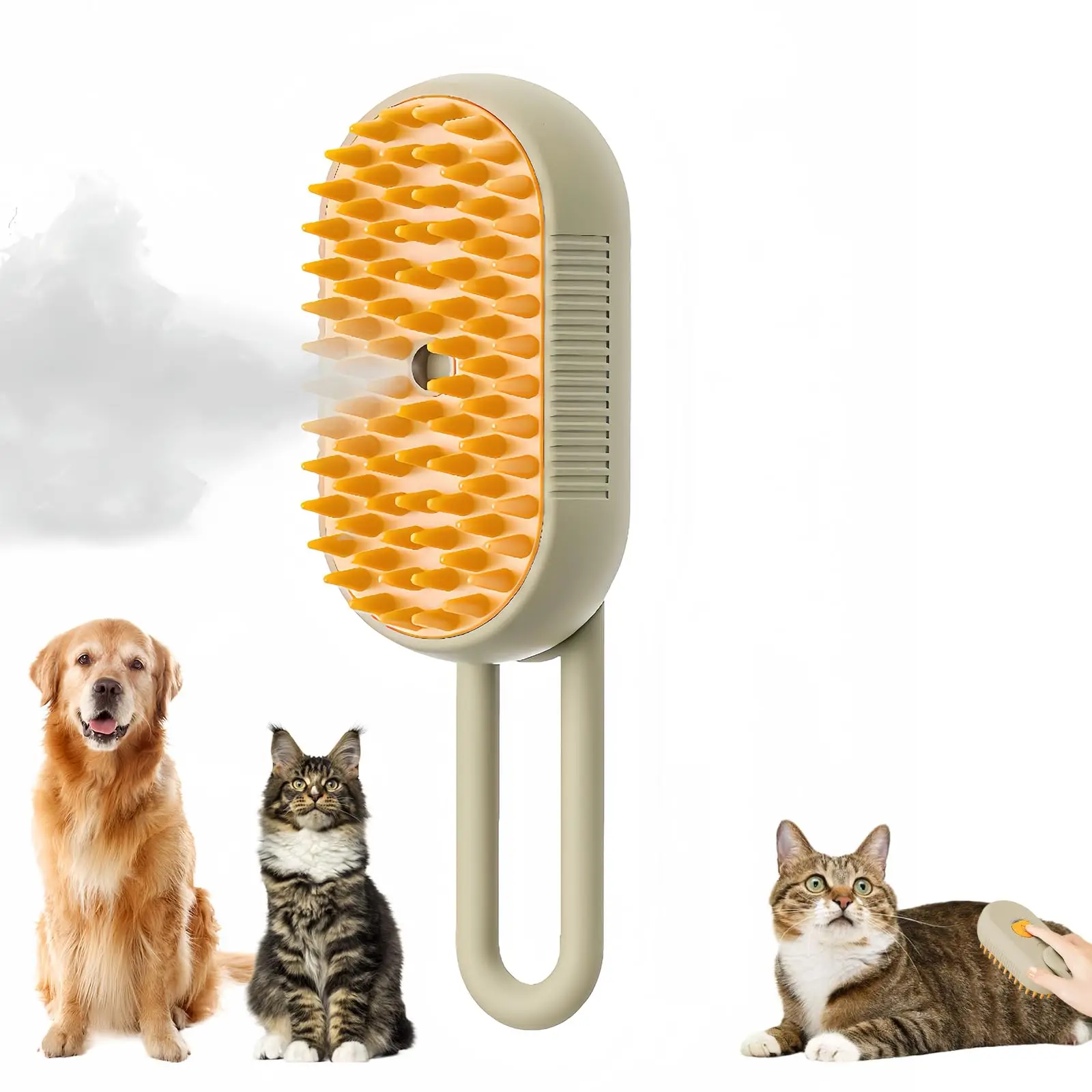Cat Dog Pet Spray Massage Brush One Button Steam Spray Rotatable Floating Hair Bath and Hair Removal Comb