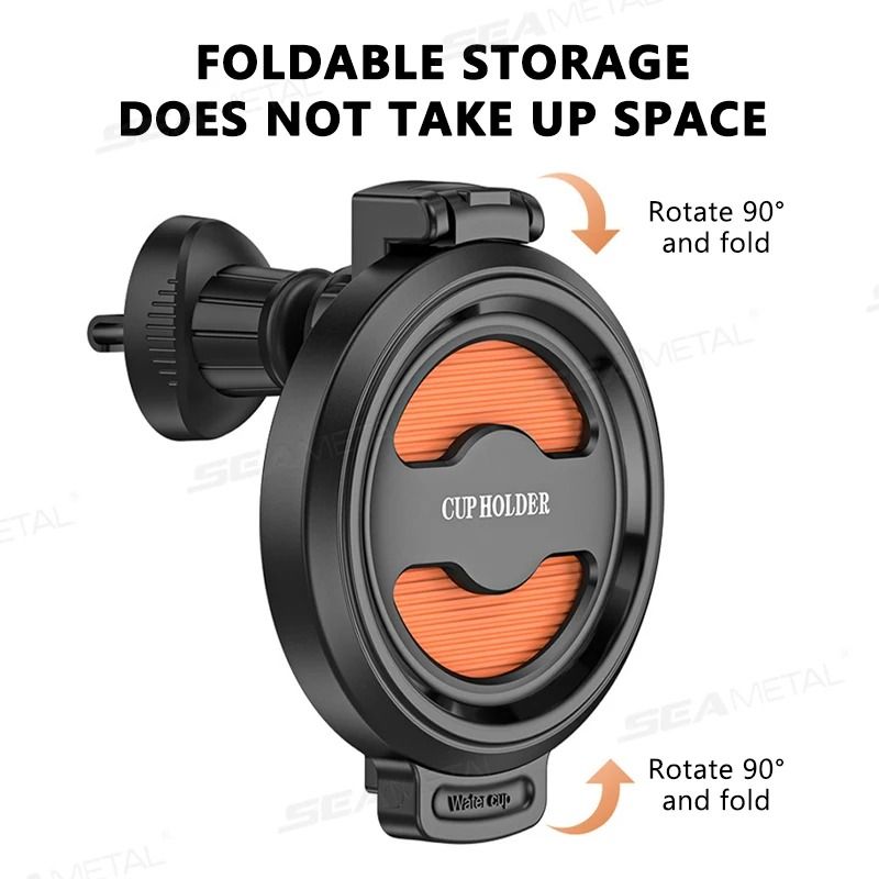 Space-Efficient Folding Air Vent Beverage Bracket