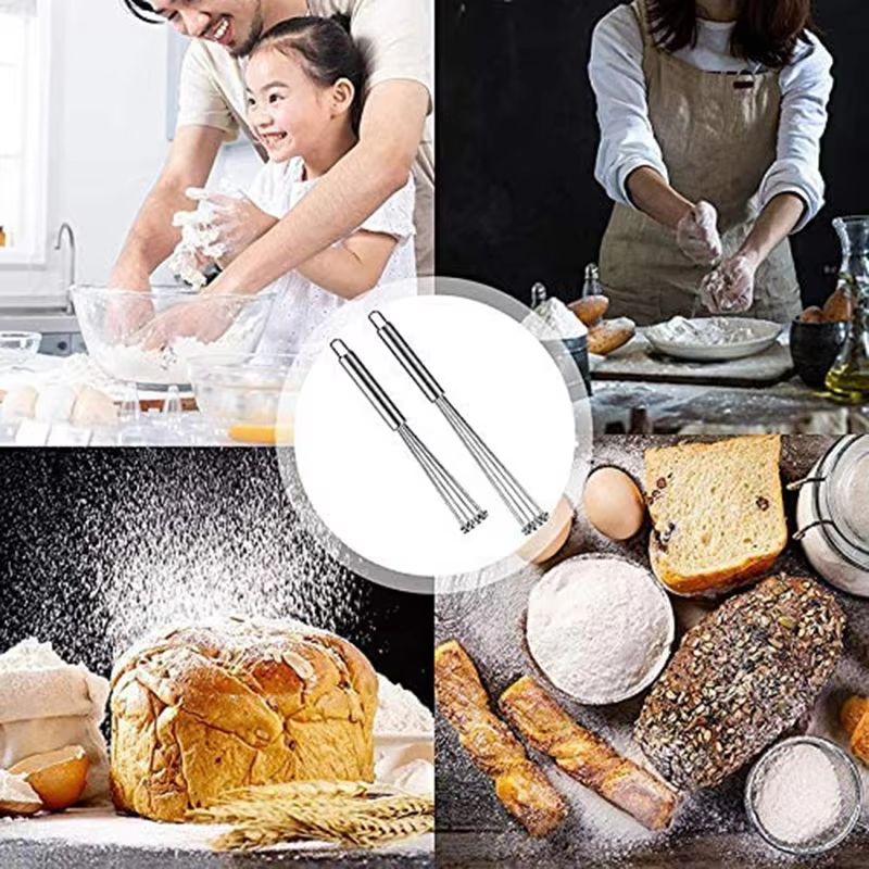 Stainless Steel Ball Whisk Manual Mixer Kitchen Wire Egg Whisk